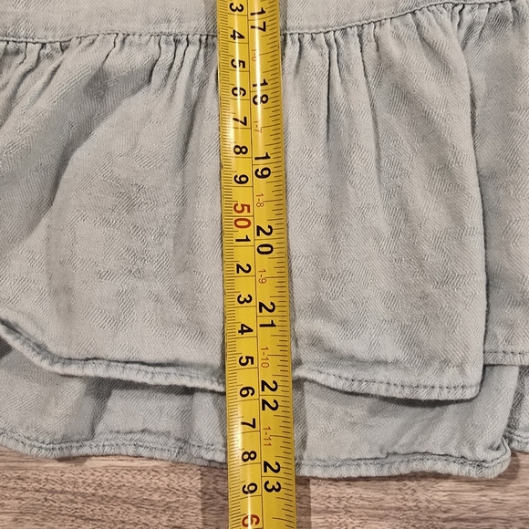 BLANKNYC 411 Top Size Medium Light Blue Fade Ruffled Tie Front 100% Cotton. - Picture 11 of 11